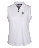 Boston Red Sox City Connect Cutter & Buck Forge Stretch Womens Sleeveless Polo WH_MANN_HG 1