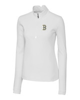 Boston Red Sox City Connect Cutter & Buck Traverse Stretch Quarter Zip Womens Pullover WH_MANN_HG 1