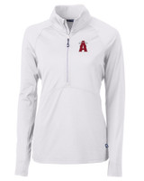 Los Angeles Angels City Connect Cutter & Buck Adapt Eco Knit Stretch Recycled Womens Half Zip Pullover WH_MANN_HG 1