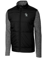 Colorado Rockies City Connect Cutter & Buck Stealth Hybrid Quilted Mens Full Zip Windbreaker Jacket BL_MANN_HG 1