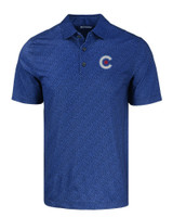 Chicago Cubs City Connect Cutter & Buck Pike Eco Pebble Print Stretch Recycled Mens Polo NVBU_MANN_HG 1