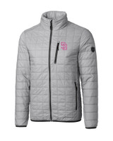 San Diego Padres City Connect Cutter & Buck Rainier PrimaLoft® Mens Eco Insulated Full Zip Puffer Jacket POL_MANN_HG 1