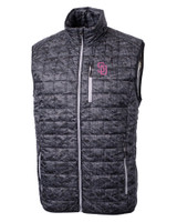 San Diego Padres City Connect Cutter & Buck Rainier PrimaLoft® Mens Eco Insulated Full Zip Printed Puffer Vest BL_MANN_HG 1
