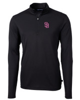 San Diego Padres City Connect Cutter & Buck Virtue Eco Pique Recycled Quarter Zip Mens Pullover BL_MANN_HG 1