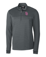 San Diego Padres City Connect Cutter & Buck Traverse Stripe Stretch Quarter Zip Mens Pullover EG_MANN_HG 1