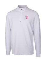 San Diego Padres City Connect Cutter & Buck Traverse Stretch Quarter Zip Mens Pullover WH_MANN_HG 1