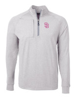 San Diego Padres City Connect Cutter & Buck Adapt Eco Knit Heather Mens Quarter Zip Pullover POH_MANN_HG 1