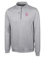 San Diego Padres City Connect Cutter & Buck Stealth Heathered Quarter Zip Mens Pullover POL_MANN_HG 1
