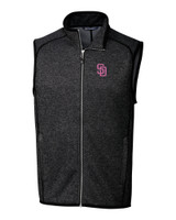 San Diego Padres City Connect Cutter & Buck Mainsail Sweater-Knit Mens Full Zip Vest CCH_MANN_HG 1