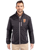 San Francisco Giants City Connect Cutter & Buck Rainier PrimaLoft®  Mens Big and Tall Eco Insulated Puffer Jacket Black Front