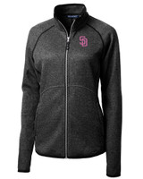 San Diego Padres City Connect Cutter & Buck Mainsail Sweater-Knit Womens Full Zip Jacket CCH_MANN_HG 1