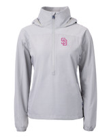 San Diego Padres City Connect Cutter & Buck Charter Eco Recycled Womens Anorak Jacket POL_MANN_HG 1