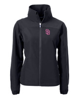 San Diego Padres City Connect Cutter & Buck Charter Eco Recycled Womens Full-Zip Jacket BL_MANN_HG 1
