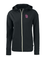 San Diego Padres City Connect Cutter & Buck Daybreak Eco Recycled Womens Full Zip Hoodie BL_MANN_HG 1