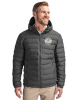 Milwaukee Brewers Cooperstown Cutter & Buck Mission Ridge Repreve® Eco Insulated Mens Puffer Jacket Elemental Grey Front