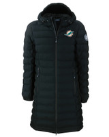 Miami Dolphins Cutter & Buck Mission Ridge Repreve Eco Insulated Womens Long Puffer Jacket BL_MANN_HG 1