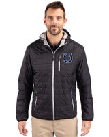 Indianapolis Colts Cutter & Buck Rainier Primaloft Eco Mens Full Zip Hooded Jacket Black Front
