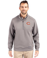 Chicago Bears Cutter & Buck Roam Epic Versatility Recycled Quarter Zip Mens Pullover Elemental Grey Front