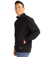 Louisville Cardinals College Vault Cutter & Buck Roam Epic Versatility Recycled Quarter Zip Mens Pullover Black Side