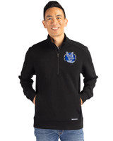 Air Force Falcons College Vault Cutter & Buck Roam Epic Versatility Recycled Quarter Zip Mens Pullover Black Front