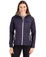 Baltimore Ravens Americana Cutter & Buck Rainier Primaloft Womens Eco Full Zip Hybrid Jacket Dark Navy Front