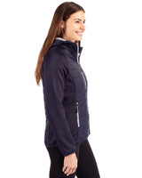 Carolina Panthers Americana Cutter & Buck Rainier Primaloft Womens Eco Full Zip Hybrid Jacket Dark Navy Side