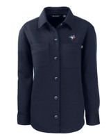Toronto Blue Jays Cutter & Buck Roam Eco Knit Womens Shirt Jacket NVBU_MANN_HG 1