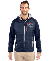 Chicago Cubs Cutter & Buck Rainier Primaloft Mens Eco Full Zip Hybrid Jacket Dark Navy Front