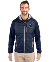 Denver Broncos NFL Helmet Cutter & Buck Rainier Primaloft Mens Eco Full Zip Hybrid Jacket Dark Navy Front