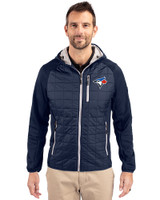 Toronto Blue Jays Cutter & Buck Rainier Primaloft Mens Eco Full Zip Hybrid Jacket Dark Navy Front