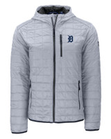 Detroit Tigers Cutter & Buck Rainier Primaloft Eco Mens Full Zip Hooded Jacket POL_MANN_HG 1