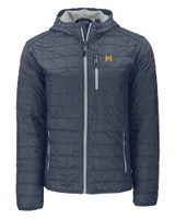 Michigan Wolverines College Vault Cutter & Buck Rainier Primaloft Eco Mens Full Zip Hooded Jacket ANM_MANN_HG 1