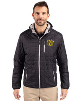 Missouri Tigers College Vault Cutter & Buck Rainier Primaloft Eco Mens Full Zip Hooded Jacket Black Front
