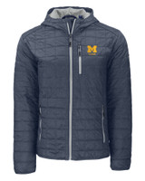 Michigan Wolverines Alumni Cutter & Buck Rainier Primaloft Eco Mens Full Zip Hooded Jacket ANM_MANN_HG 1