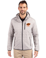 Oklahoma State Cowboys Alumni Cutter & Buck Rainier Primaloft Eco Mens Full Zip Hooded Jacket POL_PRO_HG 
