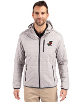 Florida Gators Vintage Cutter & Buck Rainier Primaloft Eco Mens Full Zip Hooded Jacket Polished Medium Gray Front