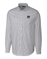 New Hampshire Wildcats College Vault Cutter & Buck Stretch Oxford Stripe Mens Big and Tall Long Sleeve Dress Shirt Charcoal Mannequin