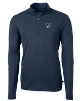 New Hampshire Wildcats College Vault Cutter & Buck Virtue Eco Pique Recycled Quarter Zip Mens Big & Tall Pullover NVBU_MANN_HG 