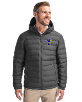 Kansas Jayhawks College Vault Cutter & Buck Mission Ridge Repreve® Eco Insulated Mens Puffer Jacket Elemental Grey Front
