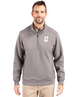 Charlotte 49ers Cutter & Buck Roam Recycled Buttery-Soft Knit Mens Quarter Zip Jacket Elemental Grey Front