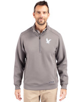 Embry-Riddle Eagles Cutter & Buck Roam Epic Versatility Recycled Quarter Zip Mens Pullover Elemental Grey Front
