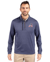 Arizona Diamondbacks Stars & Stripes Cutter & Buck Stealth Heathered Mens Big and Tall  Quarter Zip Pullover Liberty Navy Front