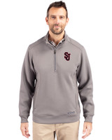 St Johns Red Storm Cutter & Buck Roam Epic Versatility Recycled Quarter Zip Mens Pullover Elemental Grey Front