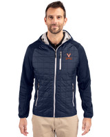Virginia Cavaliers Cutter & Buck Rainier Primaloft Mens Eco Full Zip Hybrid Jacket Dark Navy Front
