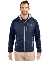 Montana State Bobcats Cutter & Buck Rainier Primaloft Mens Eco Full Zip Hybrid Jacket Dark Navy Front