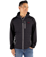 Arkansas Razorbacks Cutter & Buck Rainier Primaloft Mens Eco Full Zip Hybrid Jacket Black Front