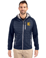 ETSU Buccaneers Cutter & Buck Rainier Primaloft Mens Eco Full Zip Hybrid Jacket Dark Navy Front