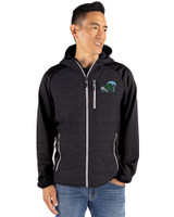 Tulane Green Wave Cutter & Buck Rainier Primaloft Mens Eco Full Zip Hybrid Jacket Black Front