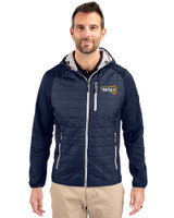 Northern Arizona Lumberjacks Cutter & Buck Rainier Primaloft Mens Eco Full Zip Hybrid Jacket Dark Navy Front