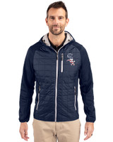 Chicago White Sox Stars & Stripes Cutter & Buck Rainier Recycled Insulated Hybrid Puffer Mens Full Zip Jacket Dark Navy Front
